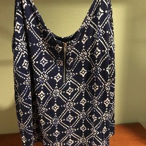 Patterned blue tank top